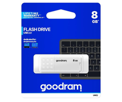 PenDrive GOODRAM 8GB UME2 odczyt 20MB/s USB 2.0 biały